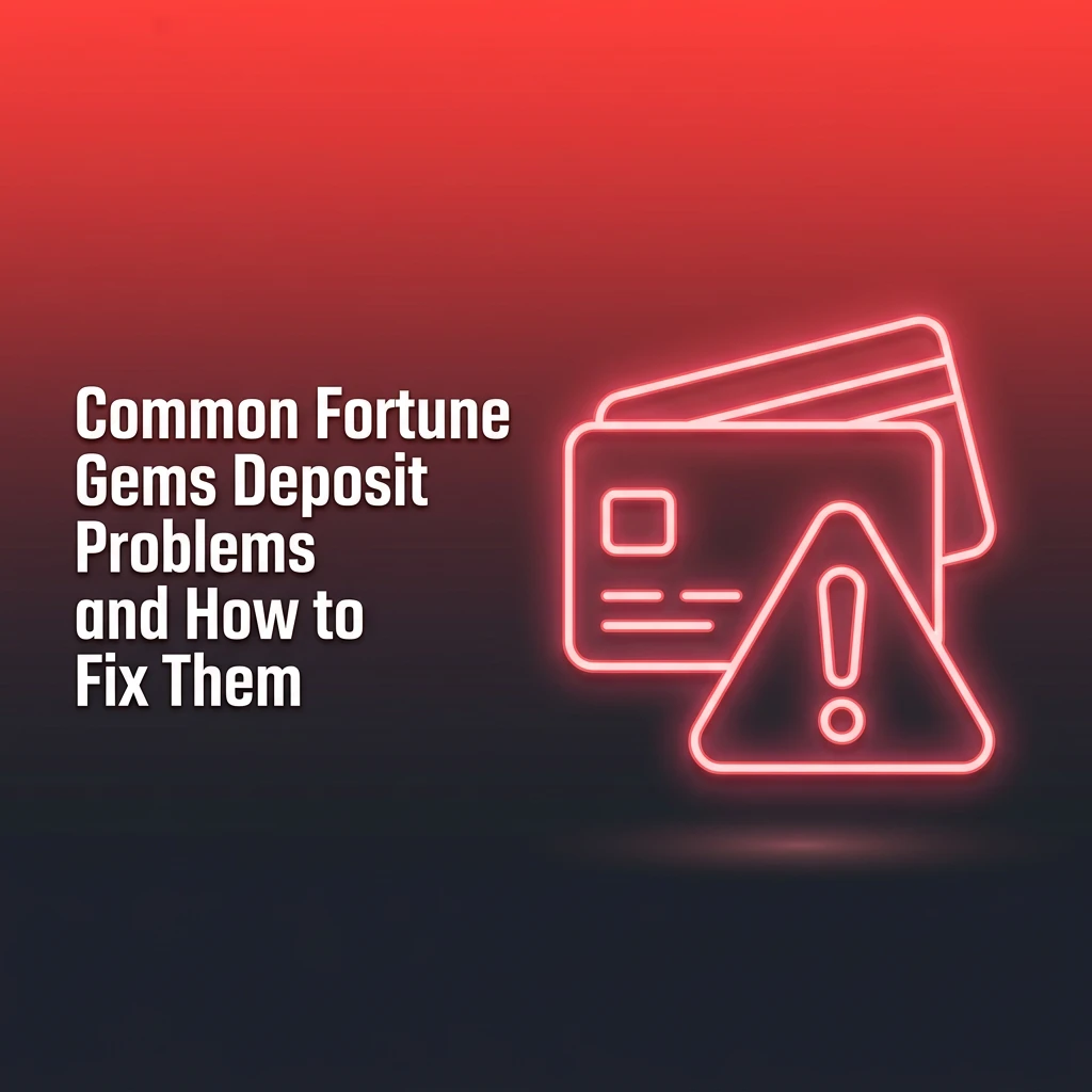 Checklist of common Fortune Gems deposit problems like declined payments, limits, and verification issues with fixes