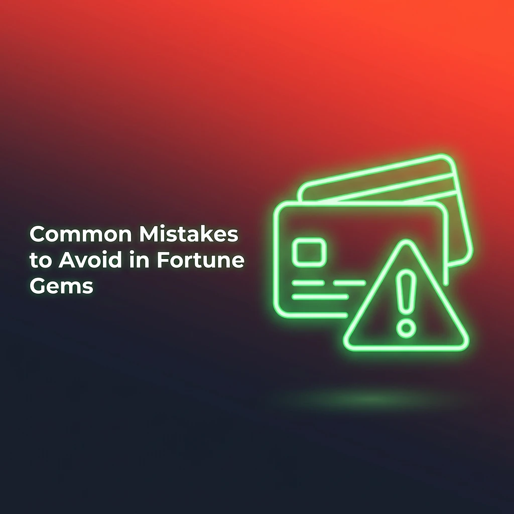 Checklist of common Fortune Gems mistakes including skipping demo mode, ignoring paytable, and chasing losses