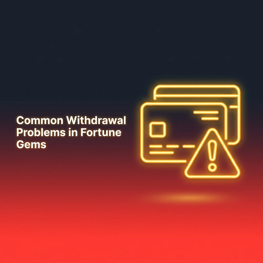 Fortune Gems withdrawal problems including pending requests, account issues, wagering requirements, and method mismatches