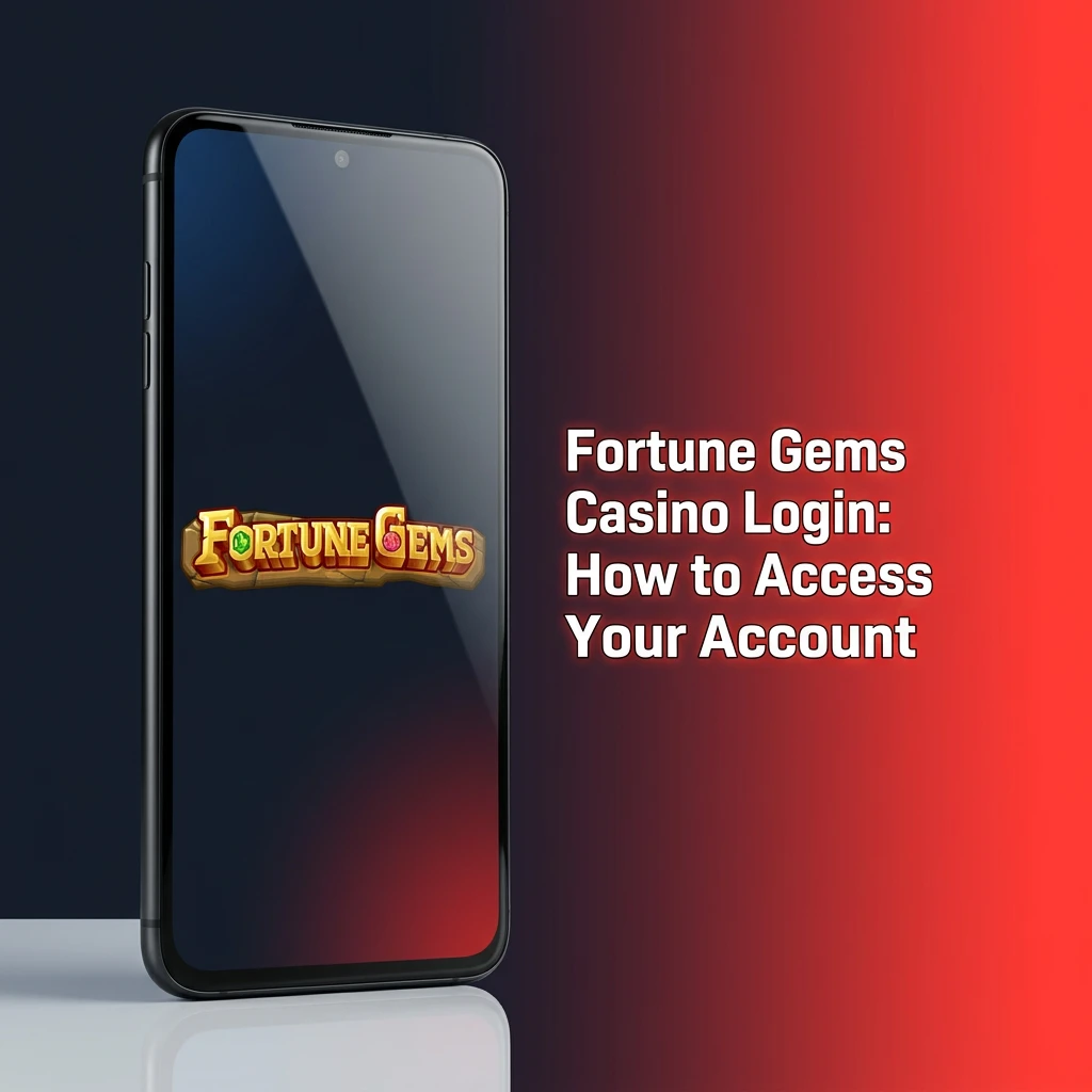 Fortune Gems casino login screen showing step-by-step account access on website and mobile app