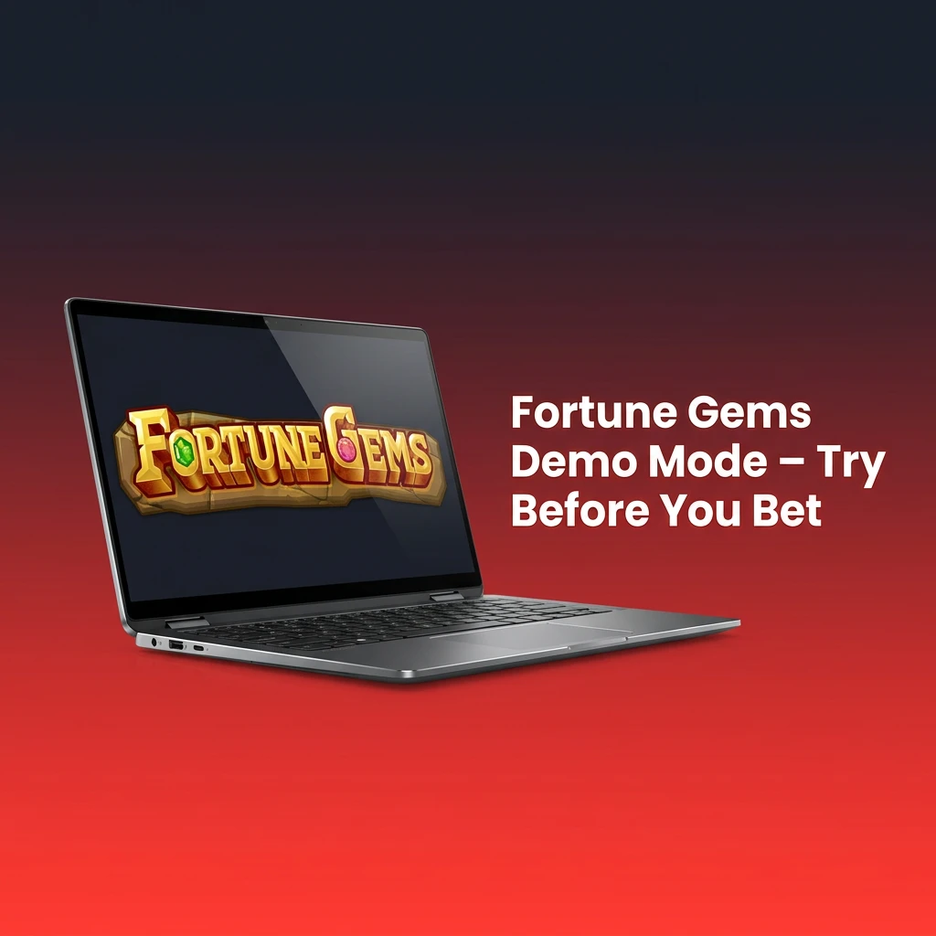 Fortune Gems demo mode gameplay showing free-play virtual credits and spinning reels without real money risk