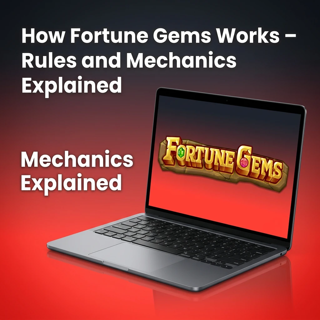 3-reel Fortune Gems slot showing gem symbols on paylines with multiplier values and spin controls