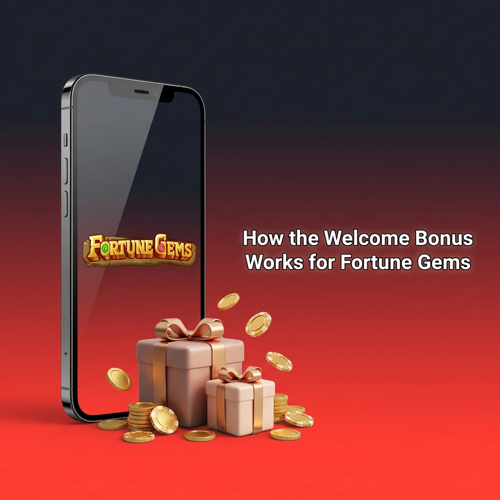 Welcoming casino bonus illustration showing deposit match offer for Fortune Gems players in Bangladesh