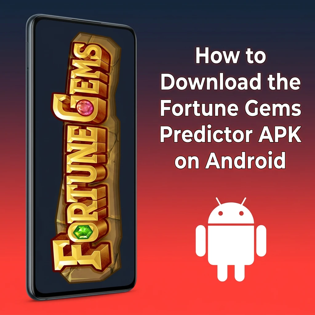 Android phone screen showing steps to download and install Fortune Gems Predictor APK from unknown sources settings
