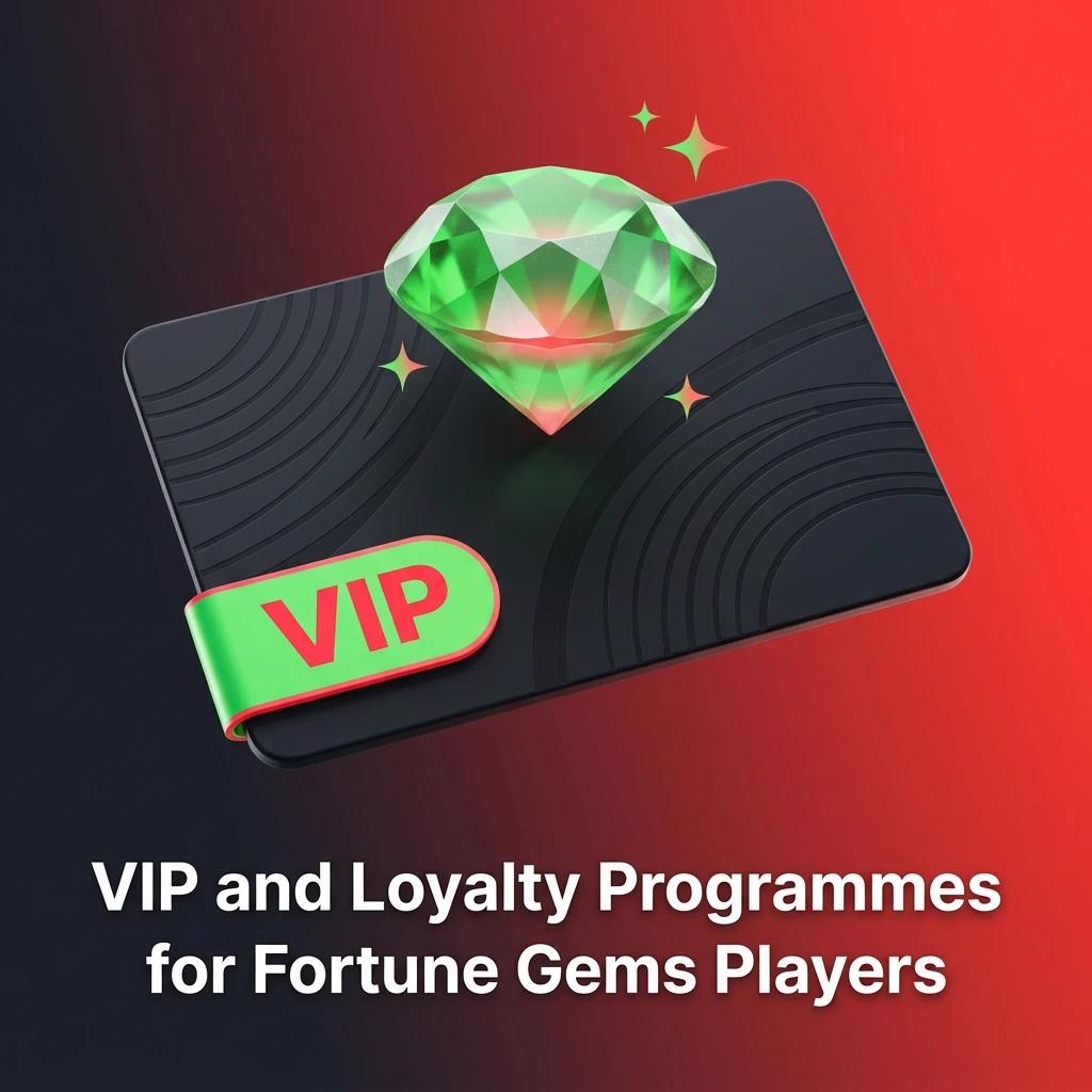 VIP loyalty programme tiers with rewards including faster withdrawals, bonuses, and exclusive benefits for Fortune Gems players