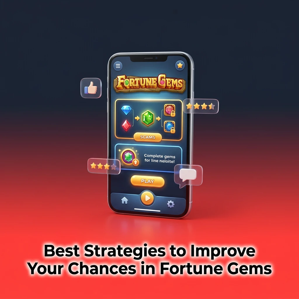 Slot machine strategy tips showing demo mode, betting limits, and gamble feature advice for Fortune Gems players