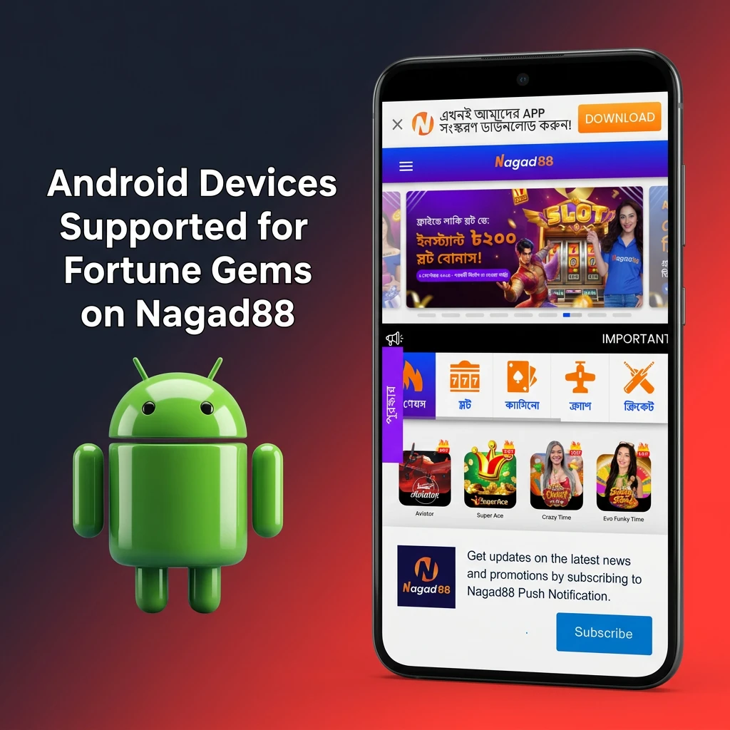 Android devices from budget to flagship that support Fortune Gems on Nagad88, including Samsung, Xiaomi, Realme, and OnePlus models.