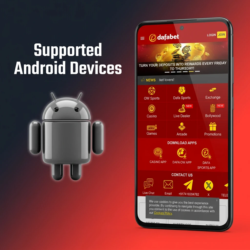 Android devices from budget to flagship supporting Fortune Gems Dafabet, including Samsung, Xiaomi, OnePlus, and Google Pixel models.