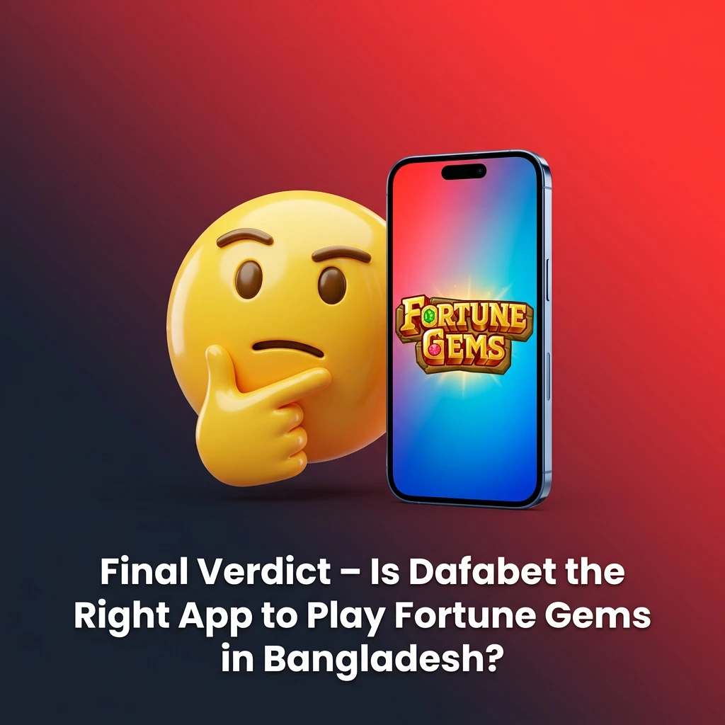 Dafabet app interface showing Fortune Gems game on mobile with bKash payment option for Bangladesh players