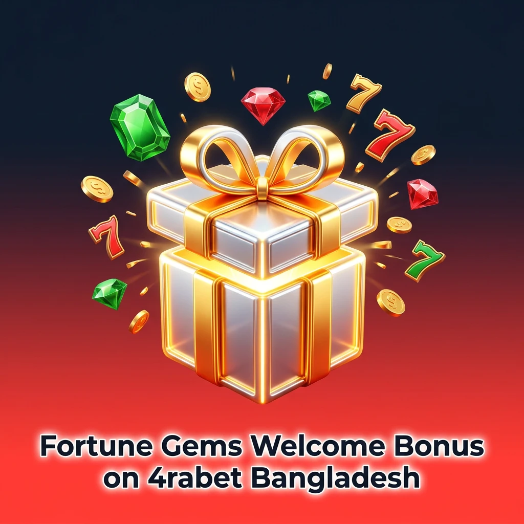 4rabet Bangladesh casino welcome bonus for Fortune Gems players on first deposit via app registration