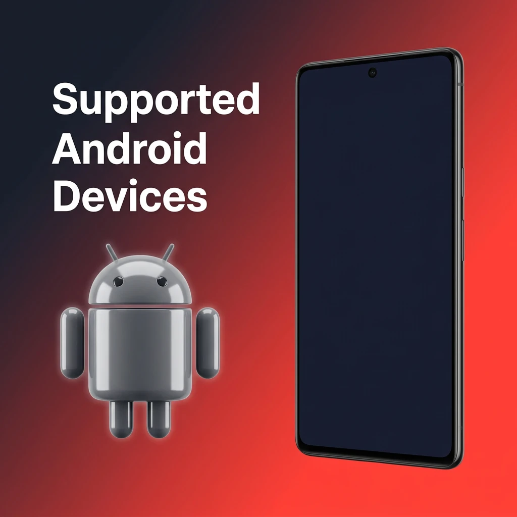 Supported Android devices for MCW Fortune Gems, ranging from budget to flagship models tested in 2022–2024.