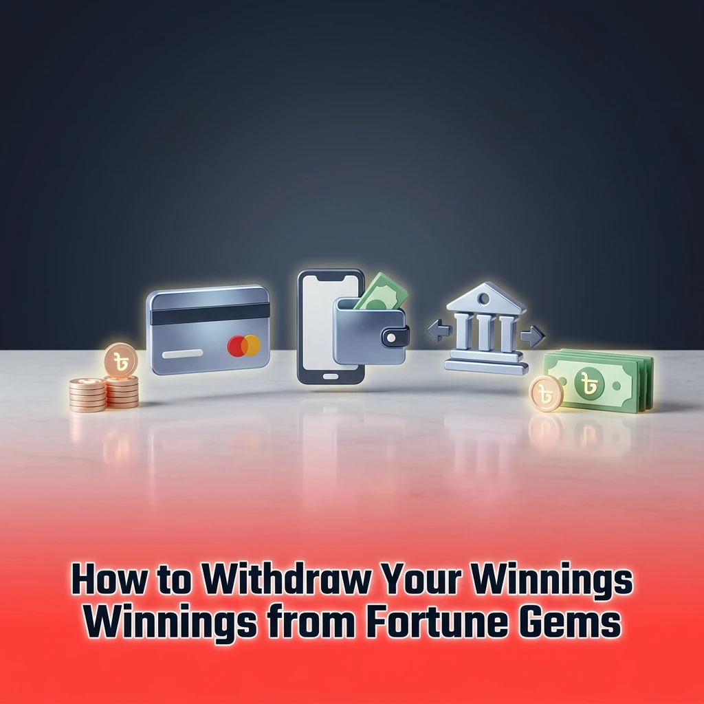 Step-by-step withdrawal guide for Fortune Gems winnings on MegaPari app showing cashier and payment options