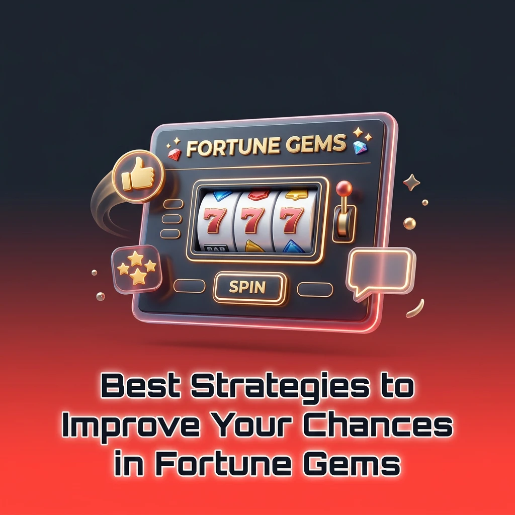 Colorful gem symbols on slot reels with strategy tips for Fortune Gems gameplay and bankroll management