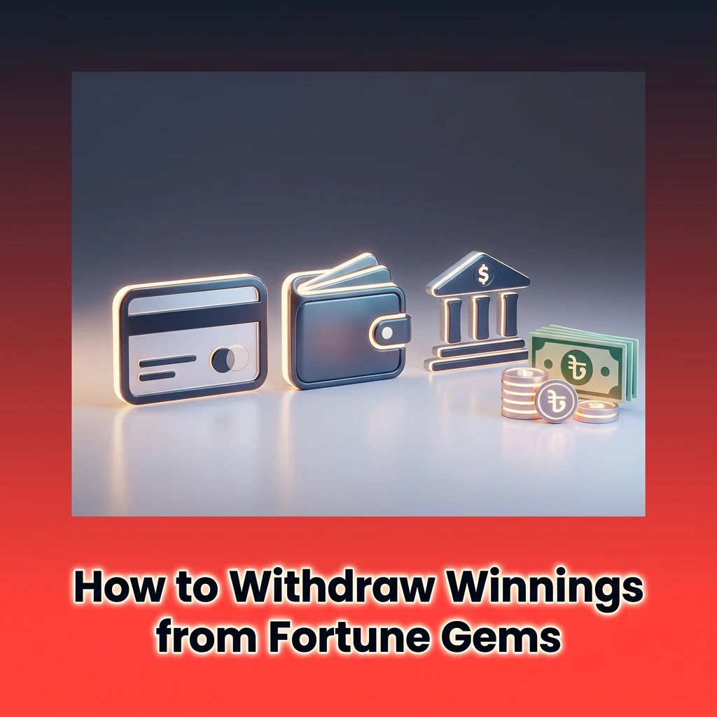 Player withdrawing winnings from Fortune Gems, selecting bKash or Nagad as payment method in account menu