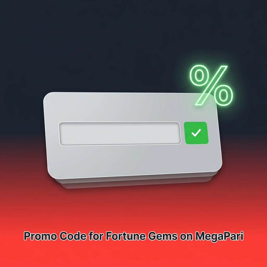 Promo code entry field on MegaPari registration screen for Fortune Gems bonus activation