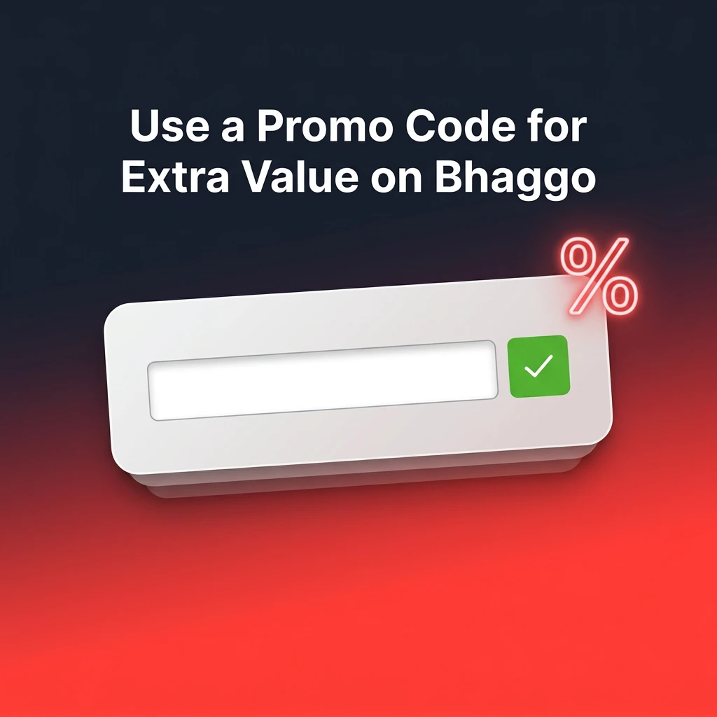Bhaggo registration form showing promo code field with BHAGGOGEMS entered to unlock extra bonus funds