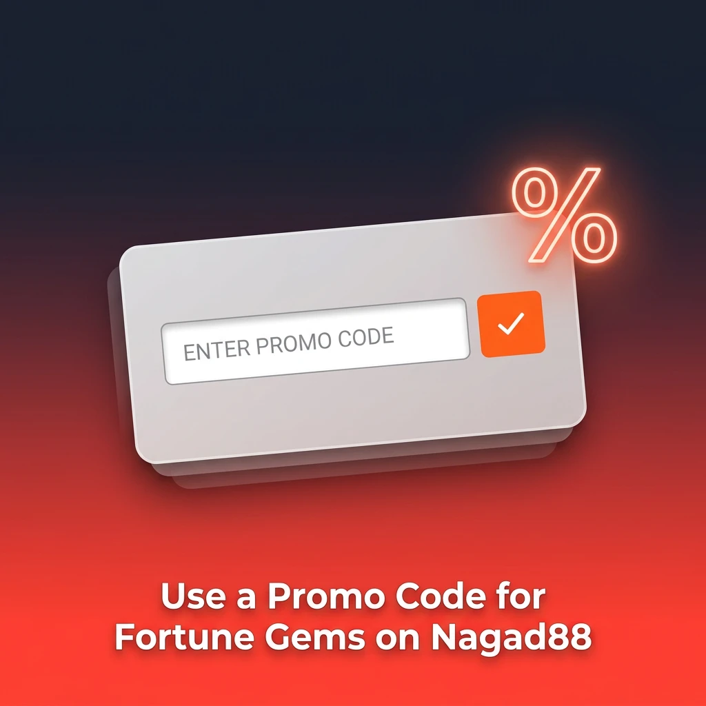 Entering a promo code for Fortune Gems on Nagad88 app during registration or in the Promotions section