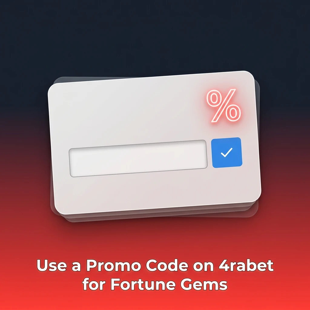 Entering promo code 4RABET in the registration field on 4rabet to unlock Fortune Gems bonus offer